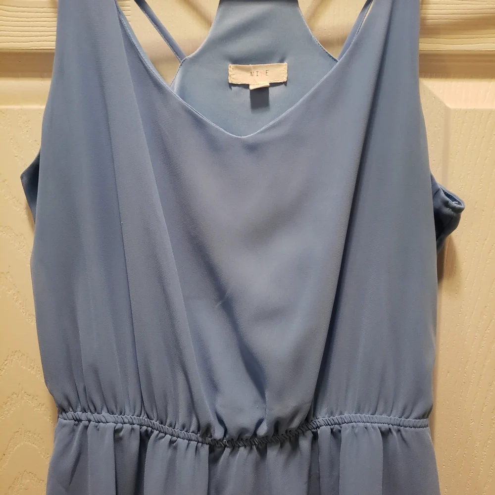Mine Mini Cross Back‎ Blue Fully Lined Dress Size Meduim.